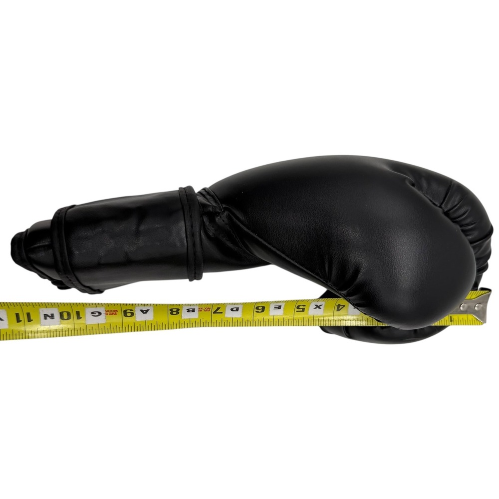 Black 12-oz Boxing Gloves Training Sparring Heavy Bag‎ Hook and Loop Closure - Picture 6 of 8